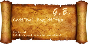 Grébel Boglárka névjegykártya